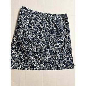i.e. relaxed Blue White Floral‎ Cotton Stretch Mini Skirt Women's Size 10